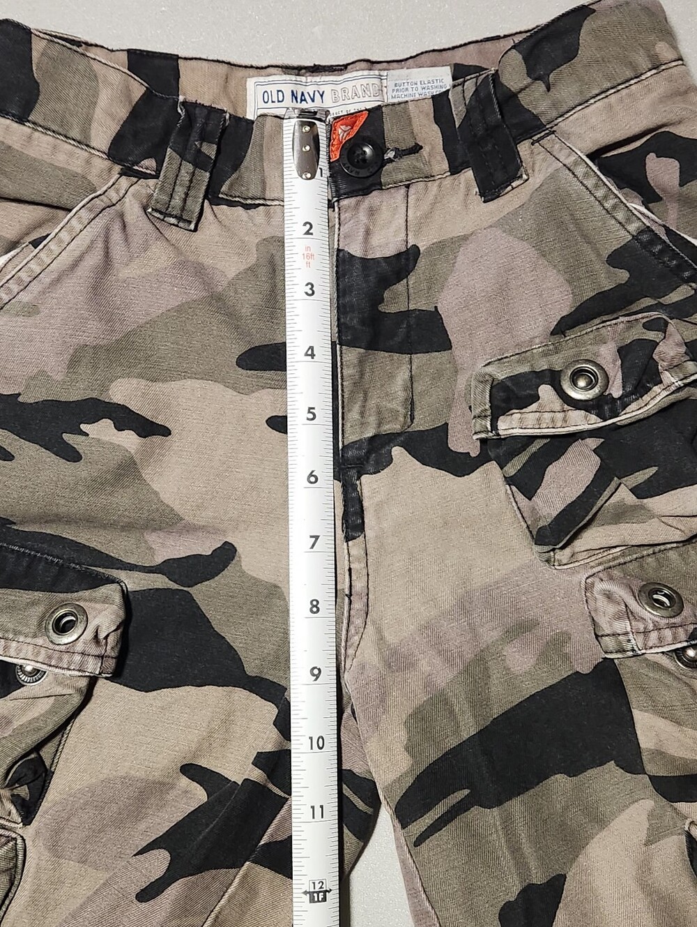 Vintage Y2K Old Navy Boys Camo Cargo Shorts Size 7 Camouflage Pockets 2005 - Picture 10 of 12